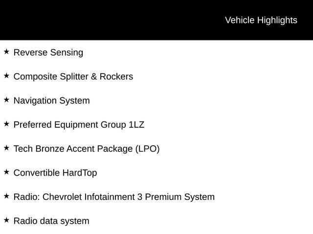 2025 Chevrolet Corvette Z06 Convertible 1LZ Tech Bronze